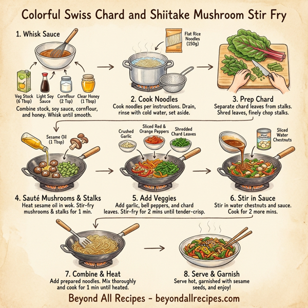 Colorful Swiss Chard and Shiitake Mushroom Stir Fry instructions