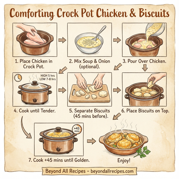 Comforting Crock Pot Chicken & Biscuits instructions