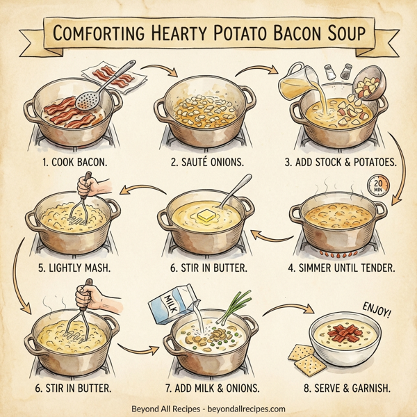 Comforting Hearty Potato Bacon Soup instructions