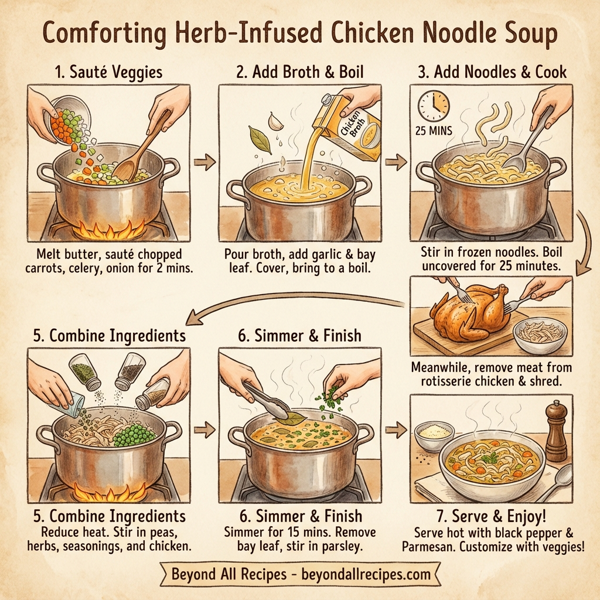 Comforting Herb-Infused Chicken Noodle Soup instructions