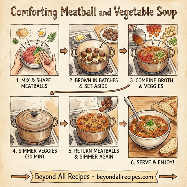 Comforting Meatball and Vegetable Soup instructions