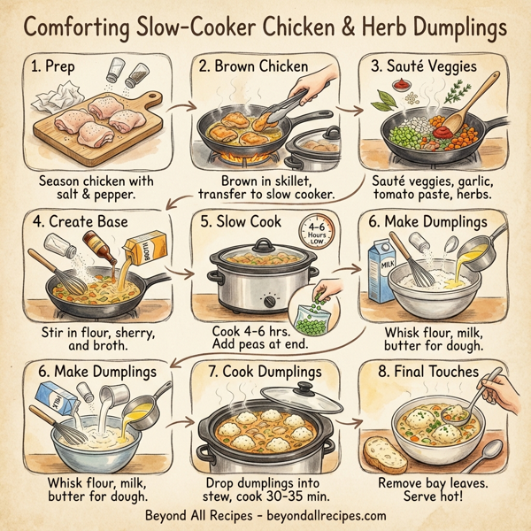 Comforting Slow-Cooker Chicken & Herb Dumplings instructions