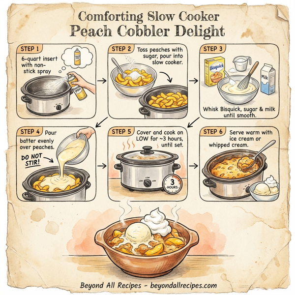 Comforting Slow Cooker Peach Cobbler Delight instructions