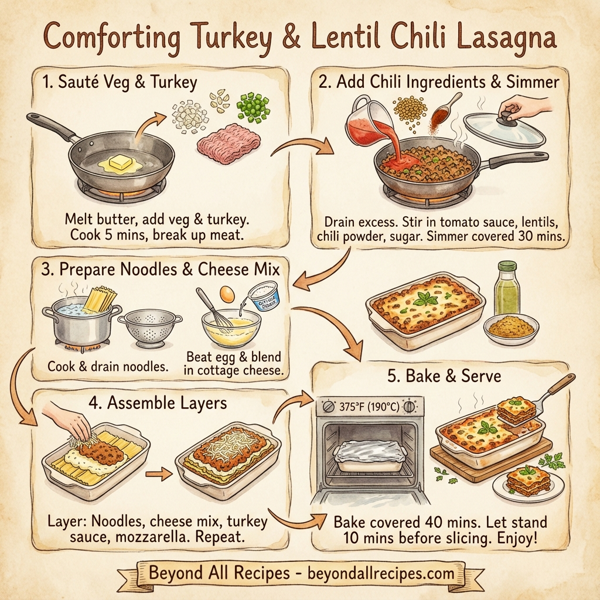 Comforting Turkey & Lentil Chili Lasagna instructions