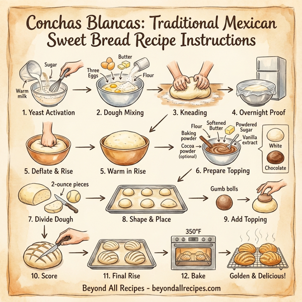 Conchas Blancas: Traditional Mexican Sweet Bread instructions