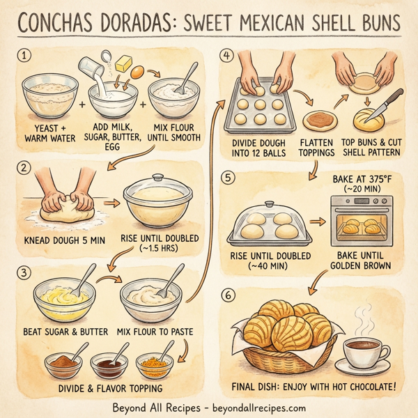 Conchas Doradas: Sweet Mexican Shell Buns instructions