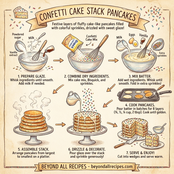 Confetti Cake Stack Pancakes instructions