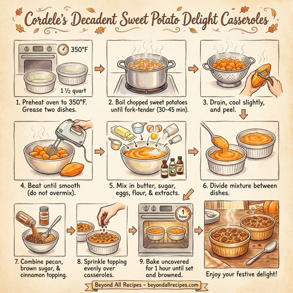 Cordele's Decadent Sweet Potato Delight Casseroles instructions
