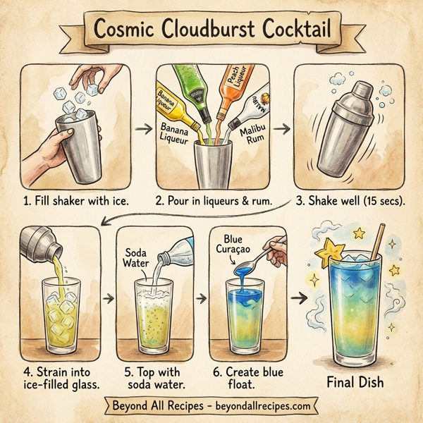 Cosmic Cloudburst Cocktail instructions