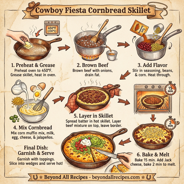 Cowboy Fiesta Cornbread Skillet instructions