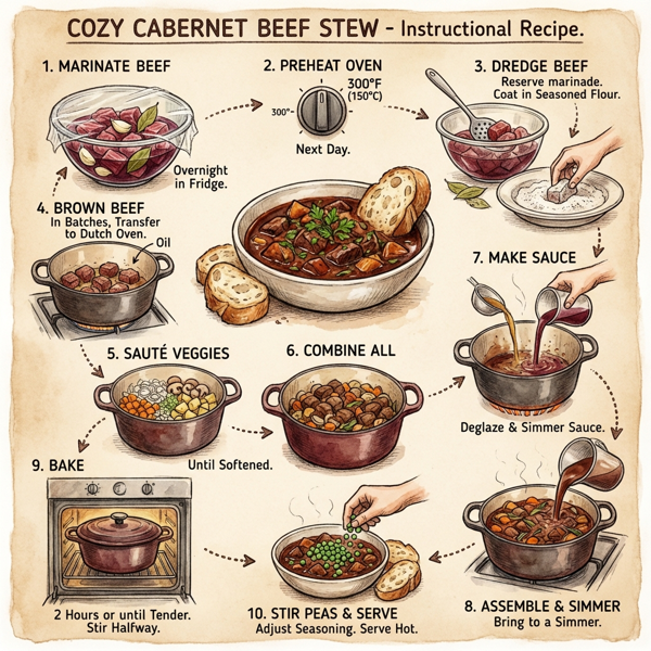 Cozy Cabernet Beef Stew instructions