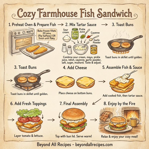 Cozy Farmhouse Fish Sandwich instructions