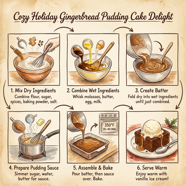 Cozy Holiday Gingerbread Pudding Cake Delight instructions