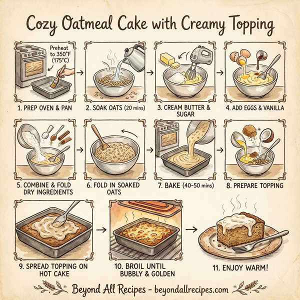 Cozy Oatmeal Cake with Creamy Topping instructions
