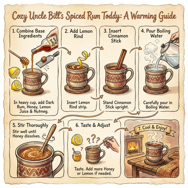 Cozy Uncle Bill's Spiced Rum Toddy instructions
