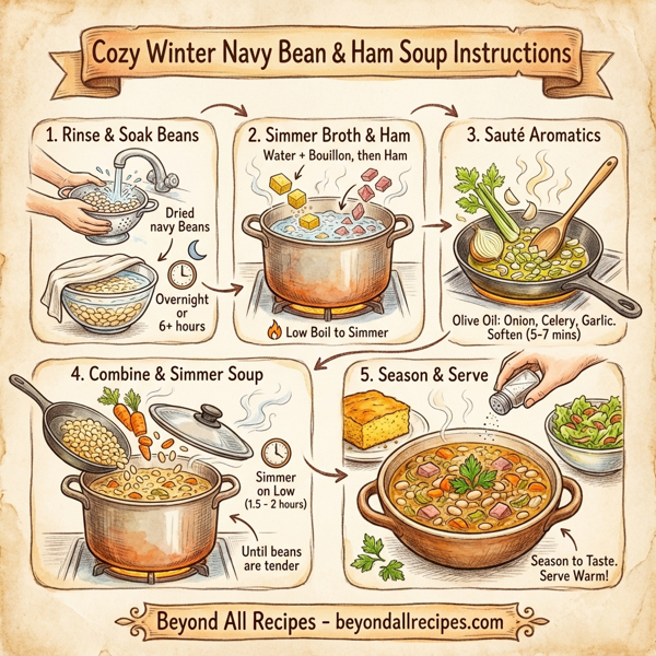 Cozy Winter Navy Bean & Ham Soup instructions