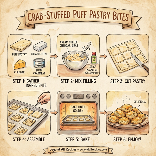 Crab-Stuffed Puff Pastry Bites instructions