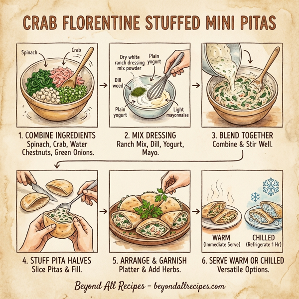 Crab Florentine Stuffed Mini Pitas instructions