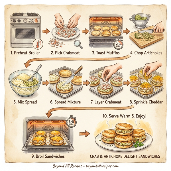 Crab & Artichoke Delight Sandwiches instructions