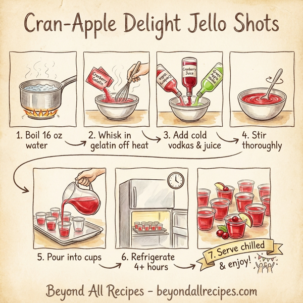 Cran-Apple Delight Jello Shots instructions