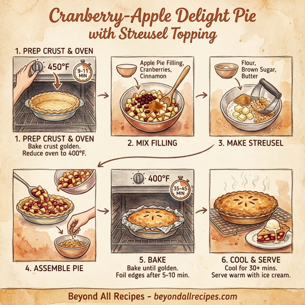 Cranberry-Apple Delight Pie with Streusel Topping instructions