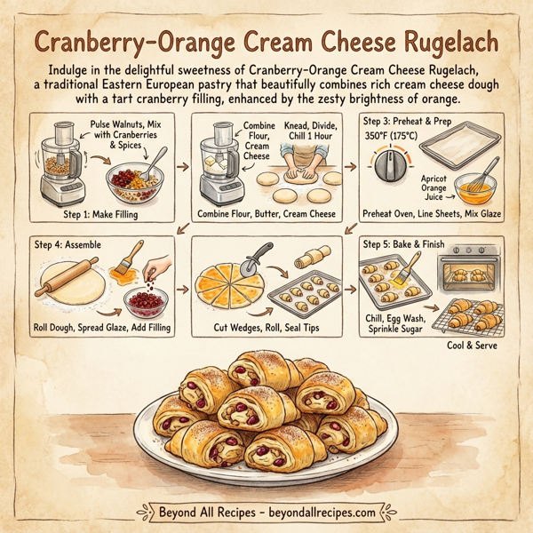 Cranberry-Orange Cream Cheese Rugelach instructions