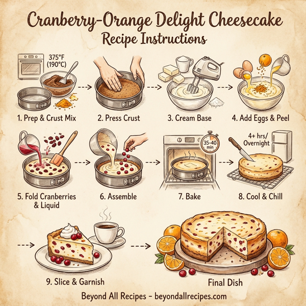 Cranberry-Orange Delight Cheesecake instructions