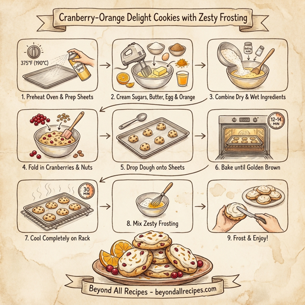 Cranberry-Orange Delight Cookies with Zesty Frosting instructions