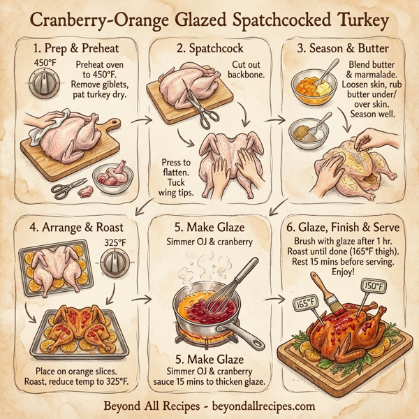 Cranberry-Orange Glazed Spatchcocked Turkey instructions