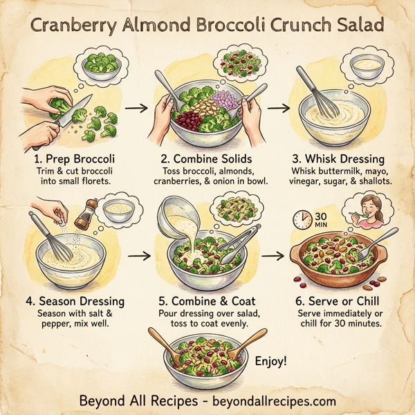 Cranberry Almond Broccoli Crunch Salad instructions
