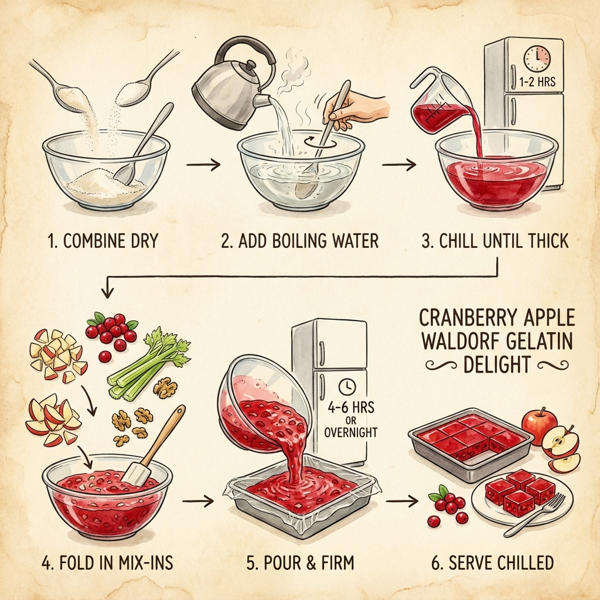 Cranberry Apple Waldorf Gelatin Delight instructions