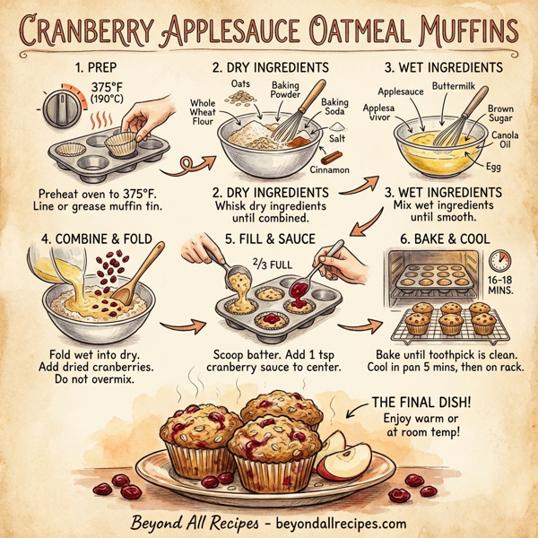 Cranberry Applesauce Oatmeal Muffins instructions