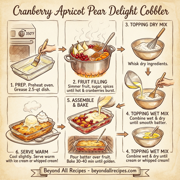 Cranberry Apricot Pear Delight Cobbler instructions