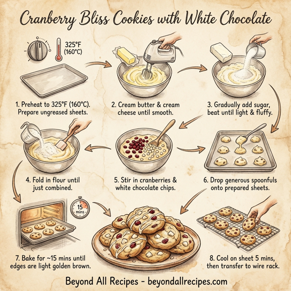 Cranberry Bliss Cookies with White Chocolate instructions
