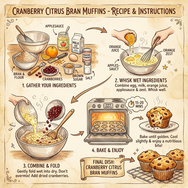 Cranberry Citrus Bran Muffins instructions