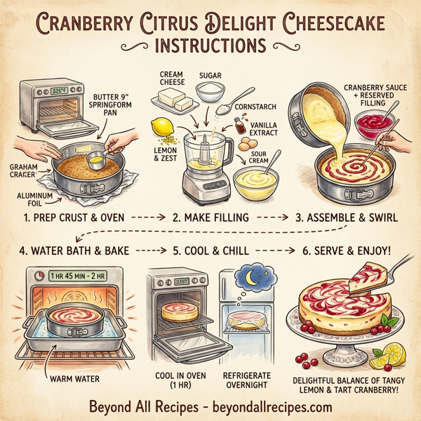 Cranberry Citrus Delight Cheesecake instructions