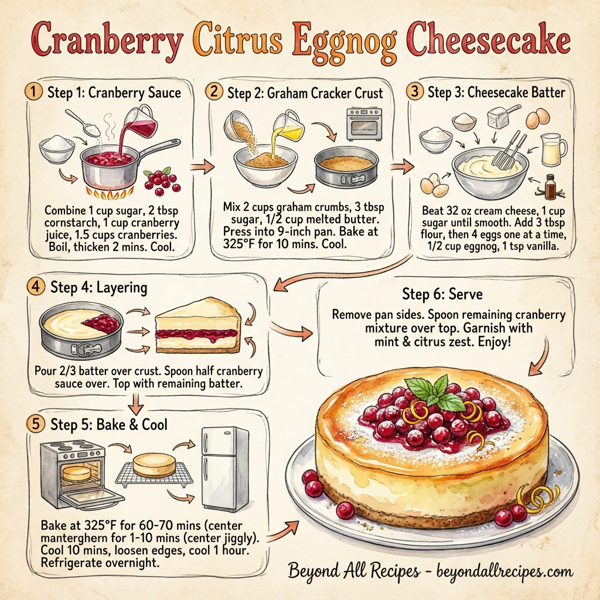 Cranberry Citrus Eggnog Cheesecake instructions