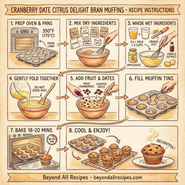 Cranberry Date Citrus Delight Bran Muffins instructions