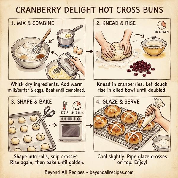 Cranberry Delight Hot Cross Buns instructions
