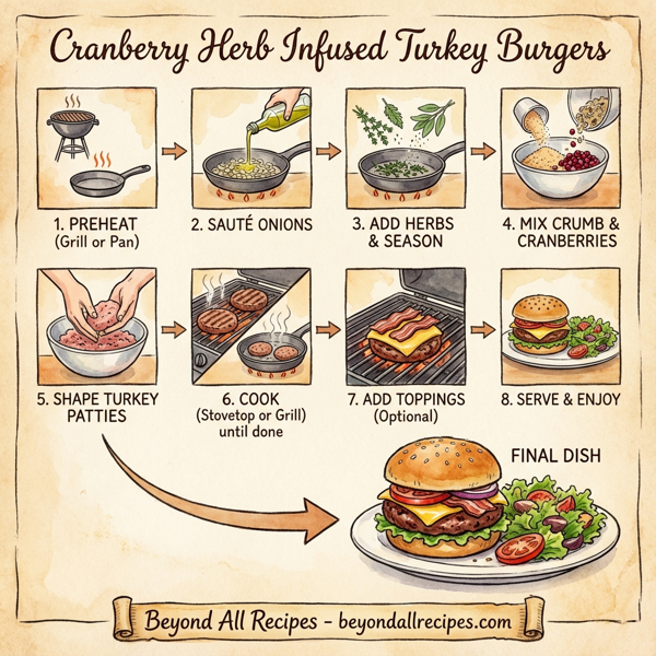 Cranberry Herb Infused Turkey Burgers with Custom Toppings instructions