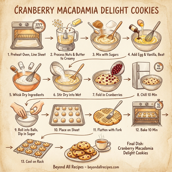 Cranberry Macadamia Delight Cookies instructions