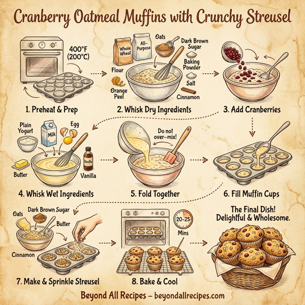 Cranberry Oatmeal Muffins with Crunchy Streusel instructions