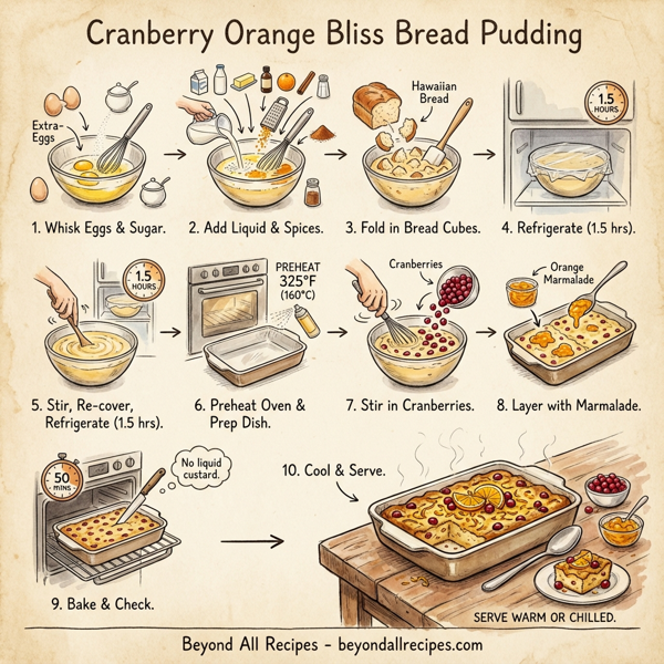 Cranberry Orange Bliss Bread Pudding instructions