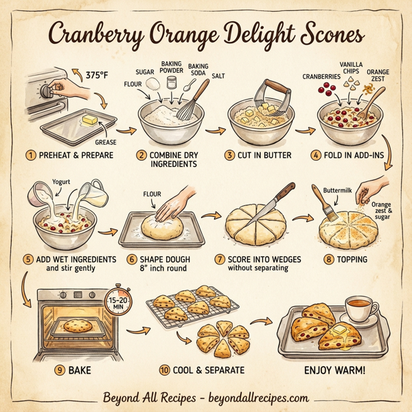 Cranberry Orange Delight Scones instructions