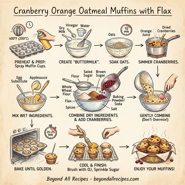 Cranberry Orange Oatmeal Muffins with Flax instructions