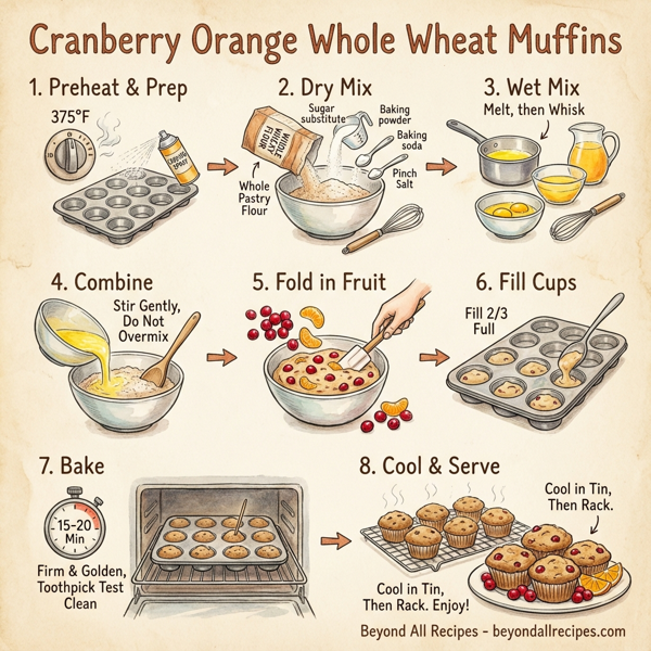 Cranberry Orange Whole Wheat Muffins instructions