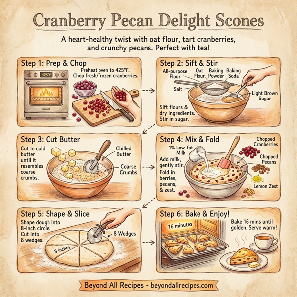 Cranberry Pecan Delight Scones instructions
