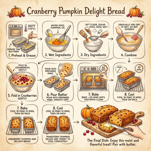 Cranberry Pumpkin Delight Bread instructions