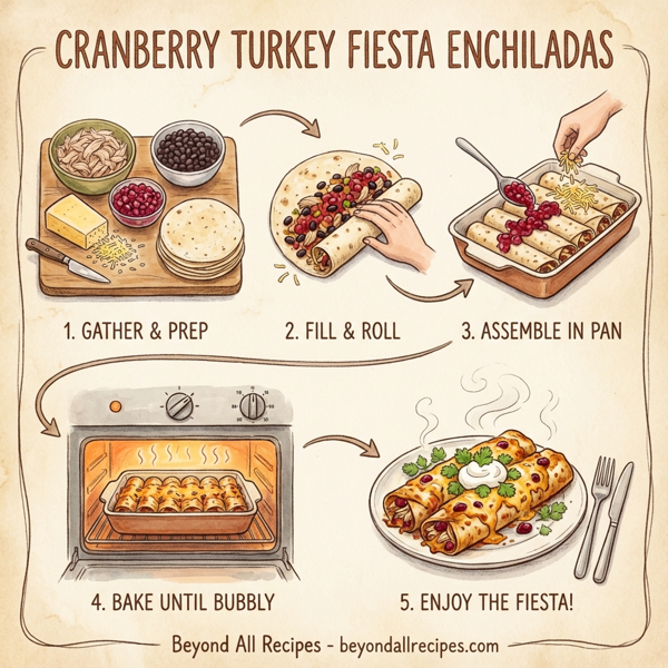 Cranberry Turkey Fiesta Enchiladas instructions