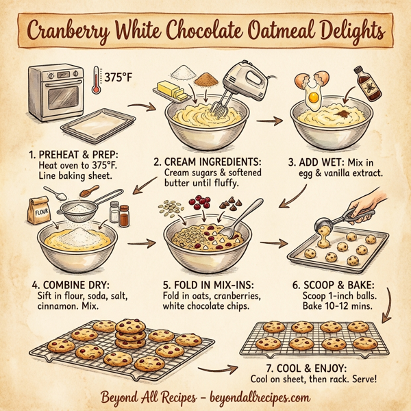 Cranberry White Chocolate Oatmeal Delights instructions